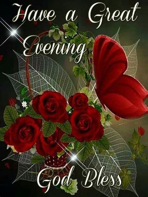 Red Butterfly And Roses Have A Great Evening Pictures Photos And