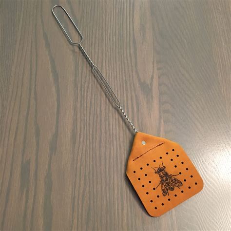 Amish Made Leather Fly Swatter Heavy Duty Laser Engraved