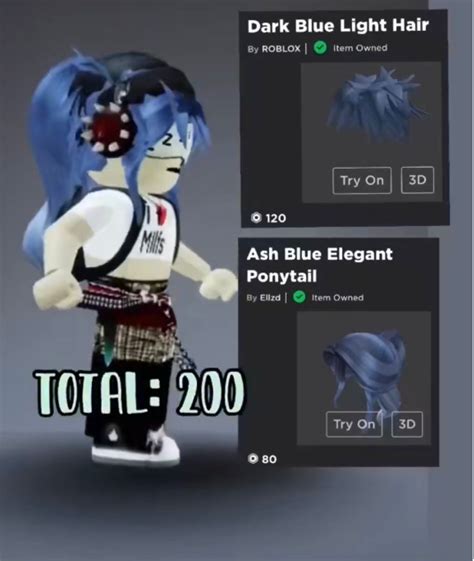Blue Hair Combo Part 3 Ruaxsylvxna Blue Hair Ash Blue Hair Roblox