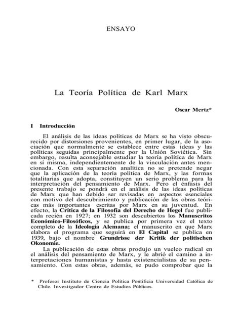 La Teoría Política de Karl Marx