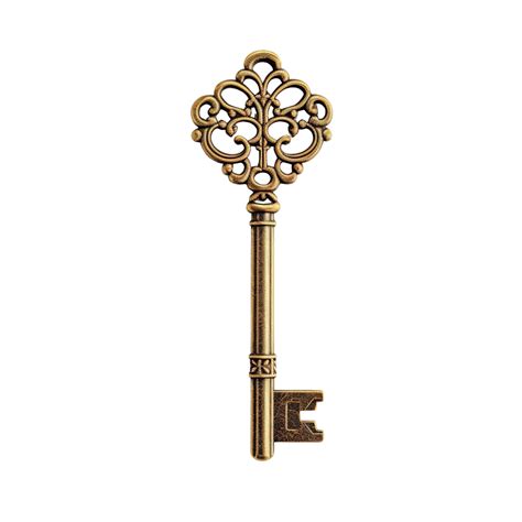 Vintage Key Antique Golden Key On White Background Key Security