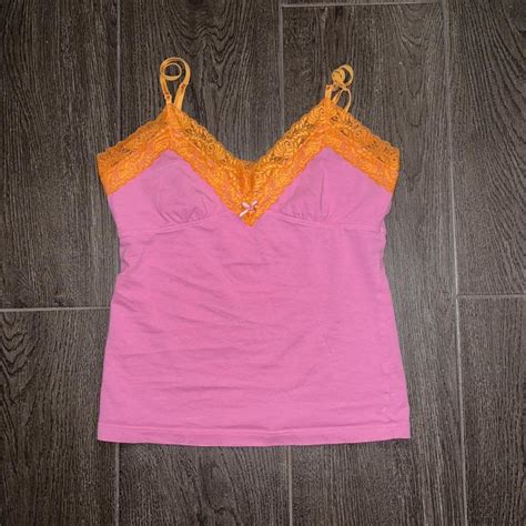 Victoria Secret Y K Cami Top Super Cute With Orange Depop