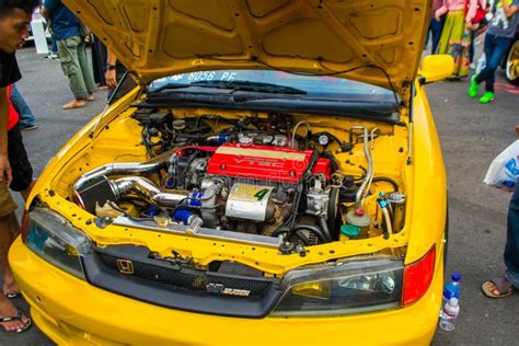 Honda Civic With Modified Engine B18 Editorial Photography Image Of Bumper April 249797237