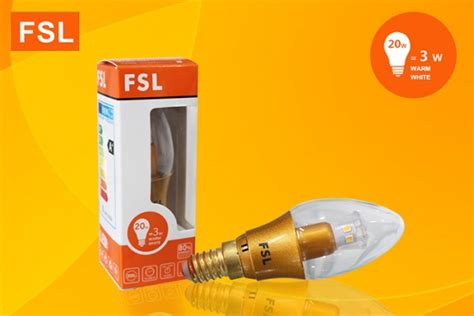 FSL E14 3W หลอดจำปา LED