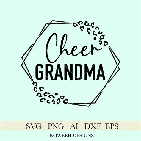 Cheer Grandma Svg Cheer Grandma Leopard Frame Svg Cheer Svg Cheer