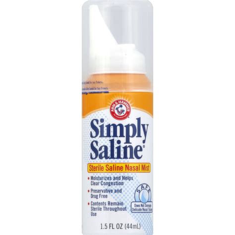 Arm And Hammer Saline Nasal Mist Sterile Simply Saline Brookshires