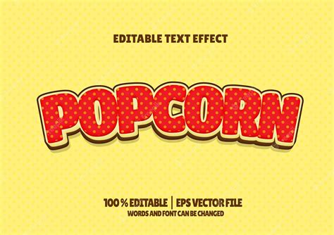 Premium Vector Popcorn Text Effect