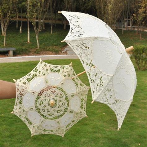 Lace Manual Opening Wedding Umbrella Bridal Parasol Umbrella