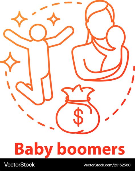 Baby Boomers Red Concept Icon Generation Idea Vector Image