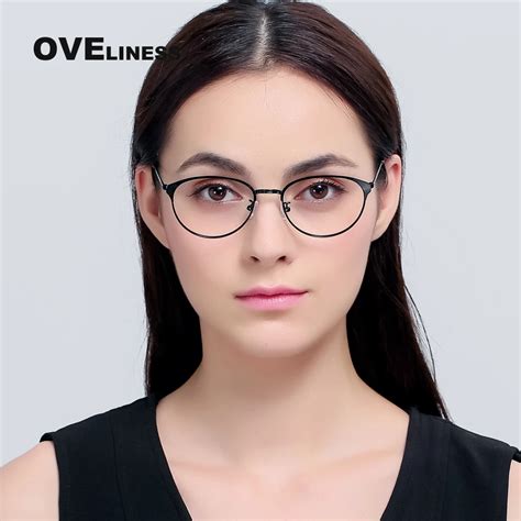 Metal eyeglass frames female women optical prescription myopia clear glasses frame eye glasses ...