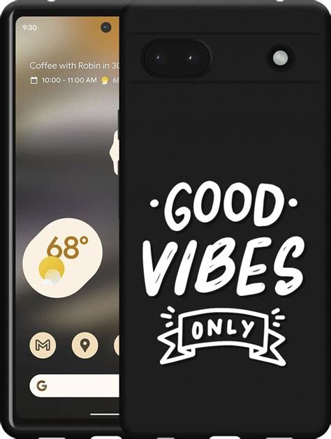 Cazy Hoesje Zwart Geschikt Voor Google Pixel 6a Good Vibes Wit Bol