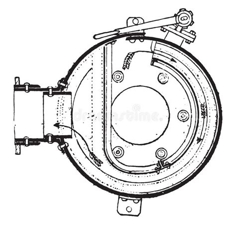 Diametrical Section through the Axis of the Steam Outlet Pipe, Vintage ...