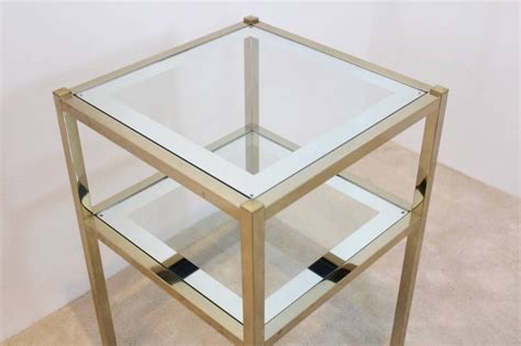 French Brass Mirrored Side Table For Sale At 1stdibs