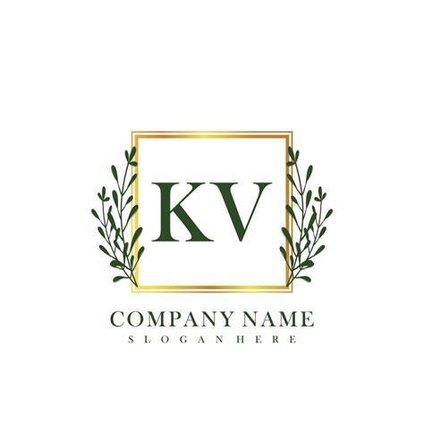 Kv Initial Beauty Floral Logo Template Vector Art At Vecteezy