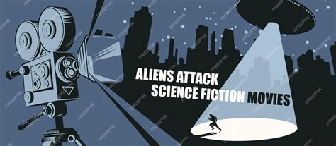 Premium Vector | Poster for science fiction movies