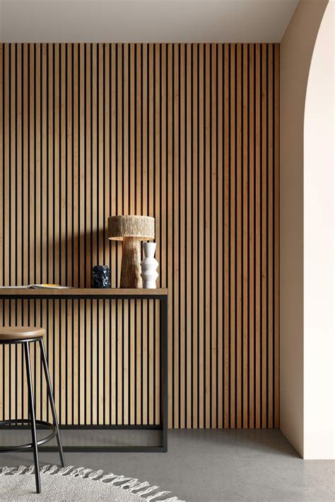 SlatWall Acoustic Natural Oak | Wood panel walls, Slat wall, Wood slat wall
