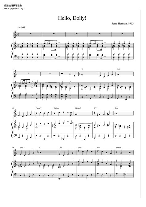 Hello Dolly Sheet Music Piano Score Free Pdf Download Hk Pop