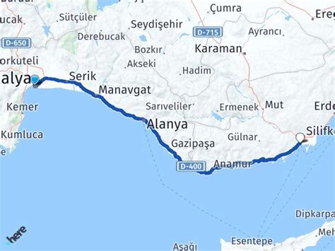 Antalya Ta Ucu Silifke Mersin Aras Ka Km Yol Tarifi