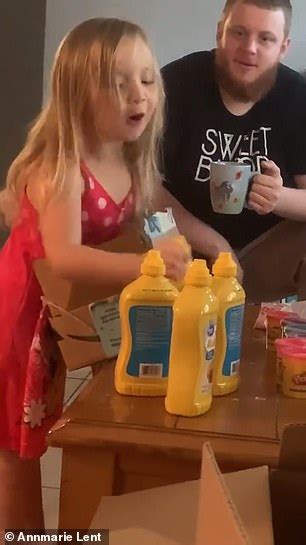 Four Year Old Is Very Excited To Receive Four Bottles Of Mustard For Christmas Daily Mail Online