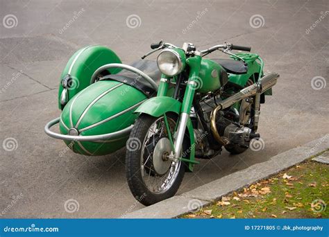 Old Vintage Motorcycle With Sidecar Royalty Free Stock Photo - Image ...