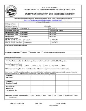 D Rev Swppp Construction Site Inspection Report Doc