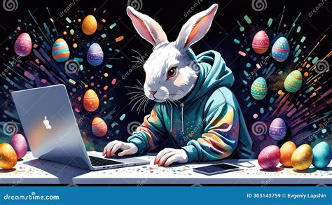 The Easter Bunny Is A Programmer The Easter Bunny Is Working At The