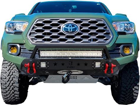 Buy Ronghui Tacoma Black Front Bumper And Rear Bumper With Winch Plate