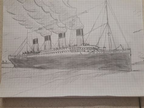 Titanic Ship Pencil Drawing