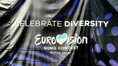 Eurovision Song Contest Logo In Kiev Ukraine Stock Video Video Of