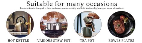 Amazon Nc Bamboo Trivet Home Kitchen Bamboo Hot Pads Trivet Heat Resistant Pads Teapot