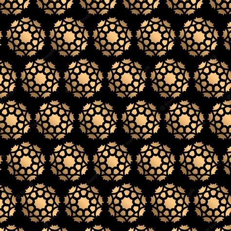 Premium Vector | A gold pattern with a gold pattern on a black background.