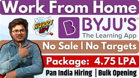 Byjus Non Sale Jobs 2021 Work From Home Jobs In Byjus Salary 475