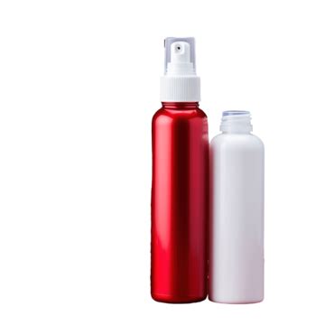 Squeeze Bottle Plastic Tube Spray Bottle And Christmas Decor On Red