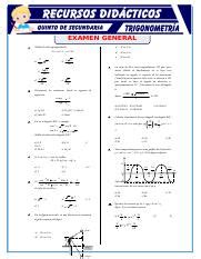 Examen De Trigonometria Para Quinto De Secundaria Doc