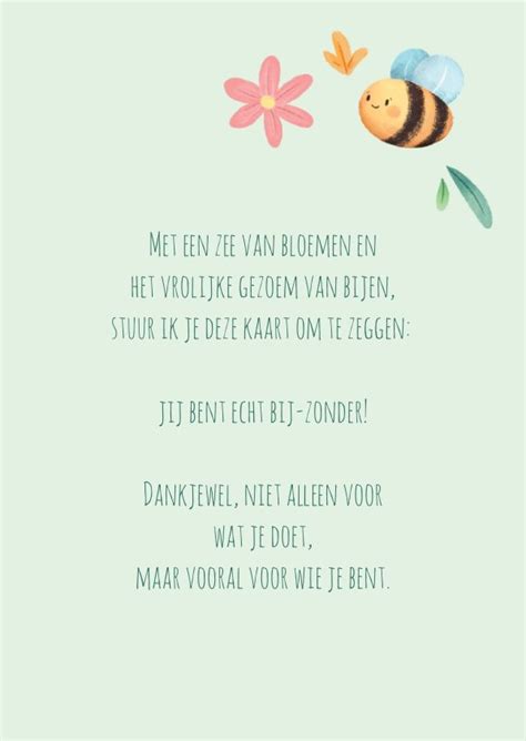 Bedankkaartje Met Bijtjes En Bloemen Kaartje Go