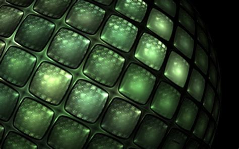 Green Cubes Light Glare Fractal Pattern Abstraction Hd Abstract