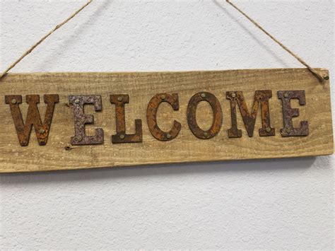 Rustic Welcome Sign Rustic Welcome Sign Porch Vintage Etsy