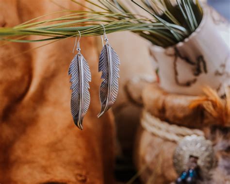 Feathers Earrings Native American Jewelry Dakota Sky Stone