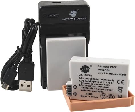 DSTE LP E8 Li Ion Battery 2 Pack And Micro USB Charger Suit For Canon