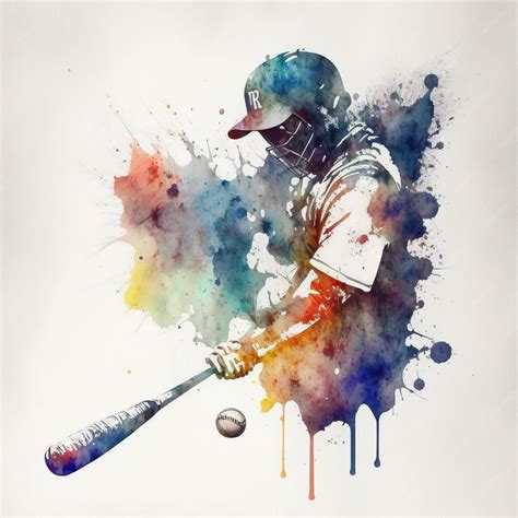 Premium Photo Watercolor Sports Art Baseball