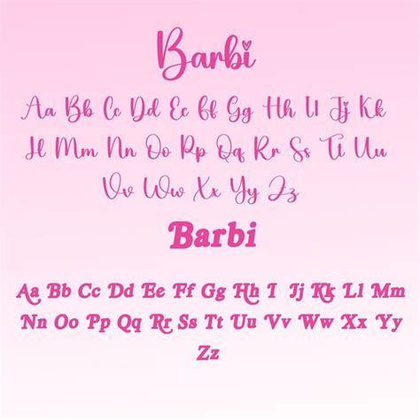 8 Barbi Font Alphabet All Trend Fonts Ttf Download Barbi Doll Etsy