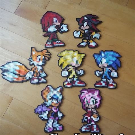 Shadow The Hedgehog Perler Bead Keychain Sonic Ubicaciondepersonas