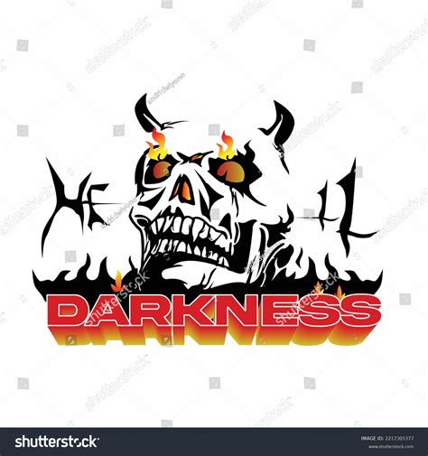 Vector Burning Skull Classic Tribal Flames Stock Vector Royalty Free