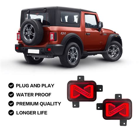 Cloudsale Led Rear Bumper Light For Mahindra Thar 2020 2021 2022 Rear