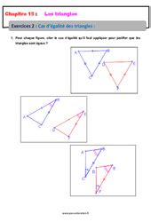 Cas d égalité des triangles 4ème Exercices cours évaluation