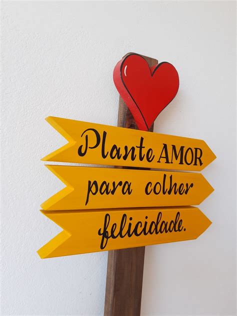 Plaquinha Para Jardim Plante Amor Para Colher Felicidade Elo7