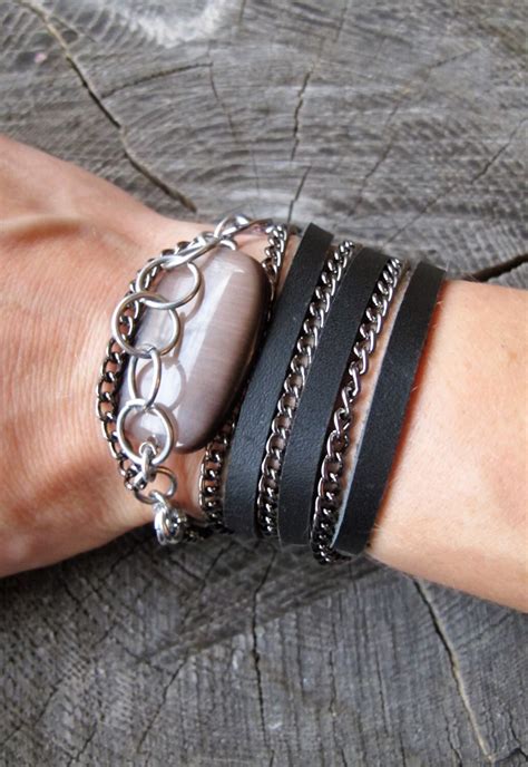 Black Leather Bracelet Leather Bracelets For Women