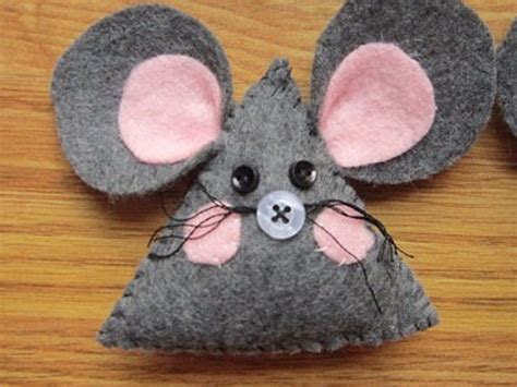 Mouse Ornament Set Set Of Mice Country Mice Handmade Felt Mouse