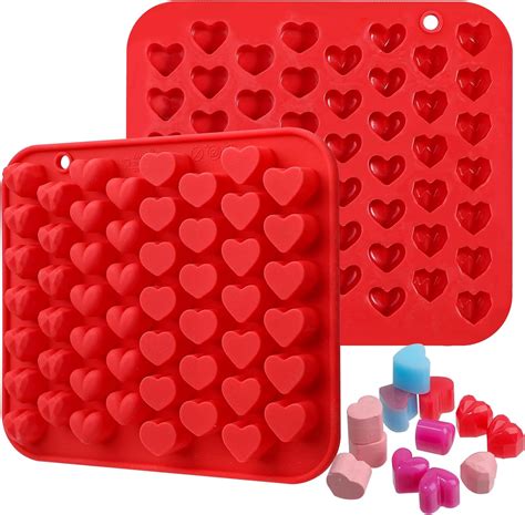 Webake Mini moldes de corazón de silicona con 52 cavidades en forma de