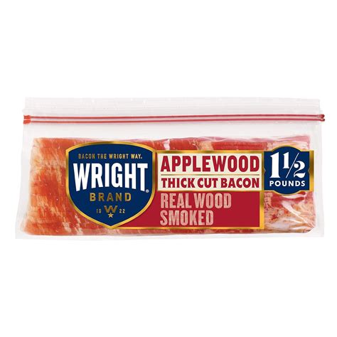 Wright Brand Thick Sliced Applewood Smoked Bacon 24 Oz